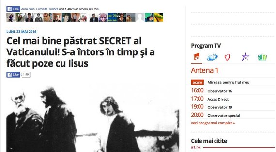 Sirenele sunt deja depăşite. Antena 1.ro: S-a întors în timp şi a făcut poze cu Iisus