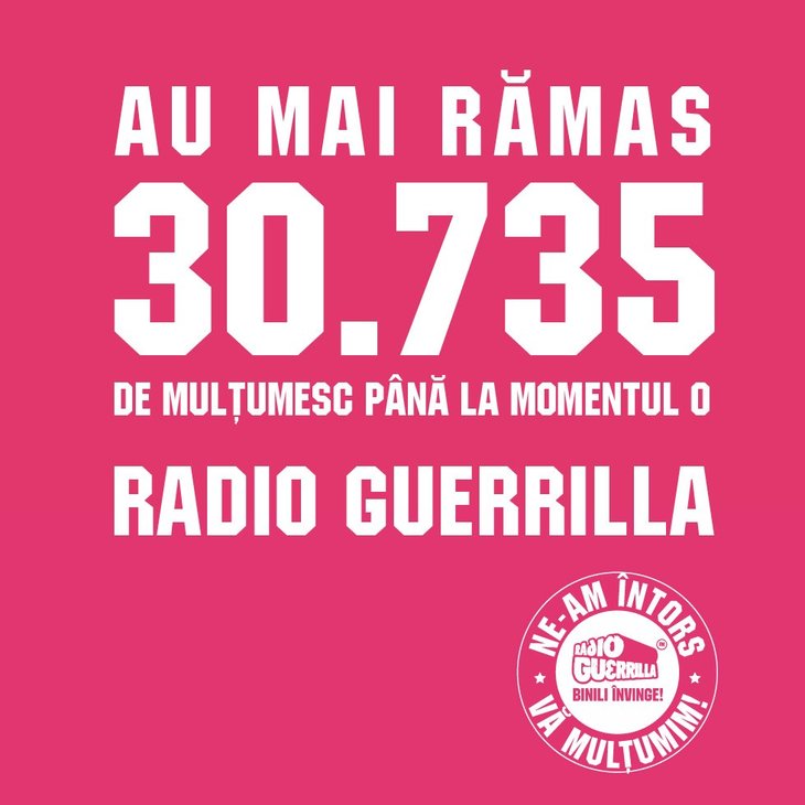 27 mai, 7.30: Radio Guerrilla a început emisia. Maraton cu 30.735 de "mulţumesc" pentru semnatarii petiţiei Vrem Guerrilla înapoi!