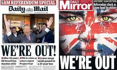BREXIT, pe prima pagină a ziarelor britanice: „See EU later”
