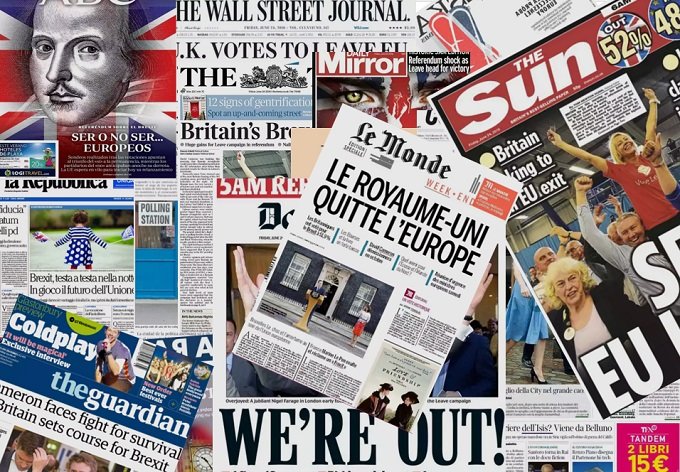 RAPORT. Cum a tratat presa din 14 ţări subiectul Brexit. Ziarele au criticat votul britanicilor