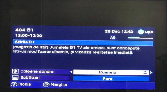 Defecţiune: B1 nu se vede pe reţeaua UPC