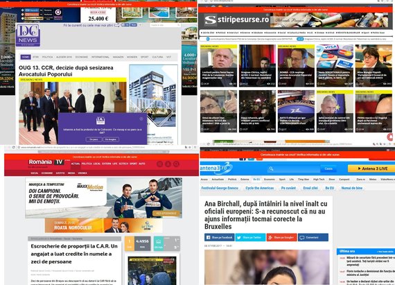 FOTO. Antena3.ro, Romaniatv.net, Stiripesurse.ro şi Dcnews.ro, trecute la „Verifică informaţia şi din alte surse”