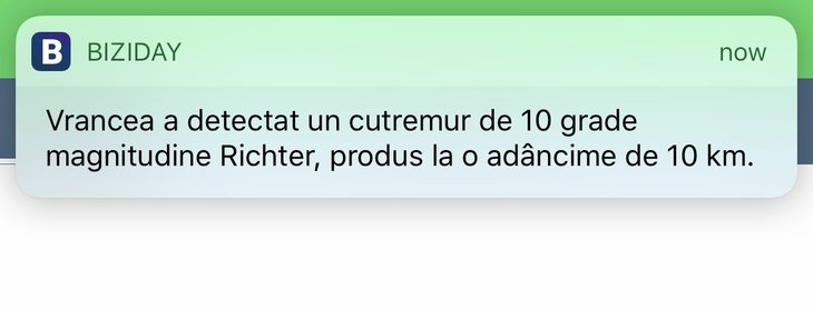 Alertă falsă de cutremur de 10 grade pe aplicaţia Biziday. Guran: serverul a fost spart. UPDATE: Alerta nu a plecat din interfaţa noastă