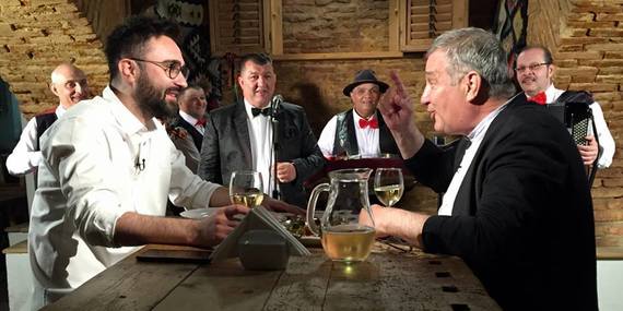 FOTO. Ionuţ Cristache dă proba la limbă cu Mircea Dinescu. Limbă de viţel