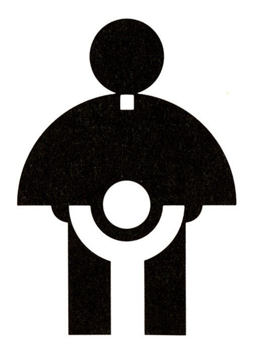 În 1974, AIGA – Asociaţie pentru design, a premiat logoul unei confesiuni catolice. După scandalurile din interiorul bisericii, logoul putea se putea interpreta