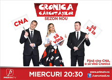 Prima TV, sezon nou de Cronica Cârcotaşilor, cu Şerban Huidu. Protest pamflet: CNA să vină să vă ia