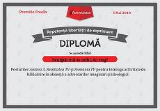 De Ziua Presei. Premianţi: Rise Project şi Dragoş Pătraru. Repetenţi: Antena 3, România TV şi Realitatea TV, pentru „beştelirea în absenţă a adversarilor"