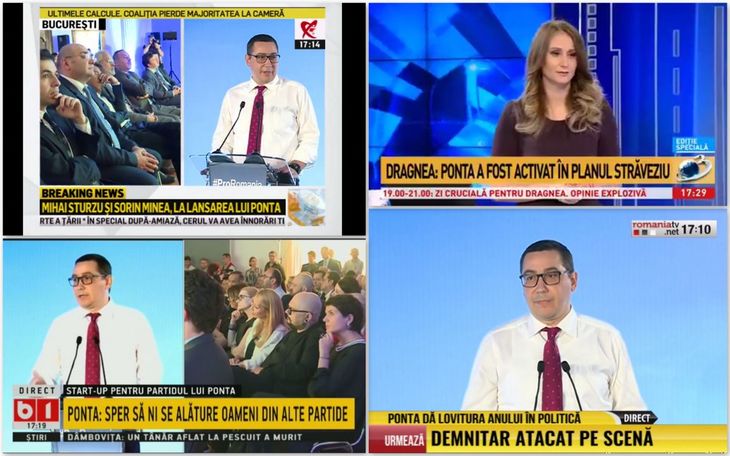 FOTO. Lansarea partidului lui Victor Ponta, pe (aproape) toate posturile de ştiri. A lipsit de la Antena 3 şi TVR
