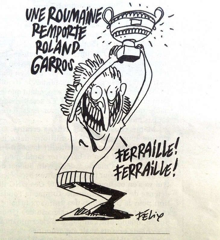 Simona Halep, într-o caricatura Charlie Hebdo: “Fiare veeechi, fiare veeechi”