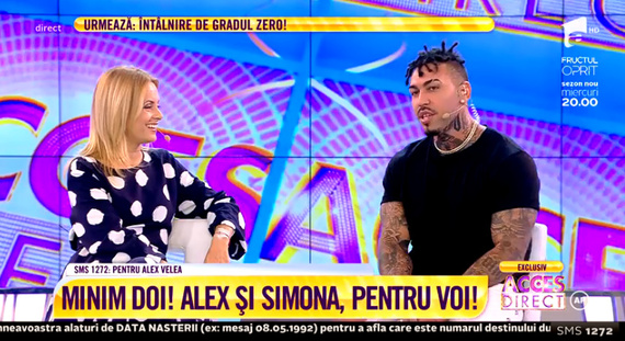 Simona Gherghe are un co-prezentator la Acces Direct: Alex Velea, frăţiwear