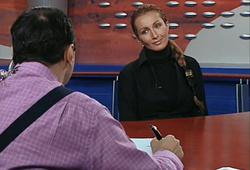MIhaela Rădulescu, la Tucă Show, în 2001, la scurtă vreme după ce părăsise Pro TV