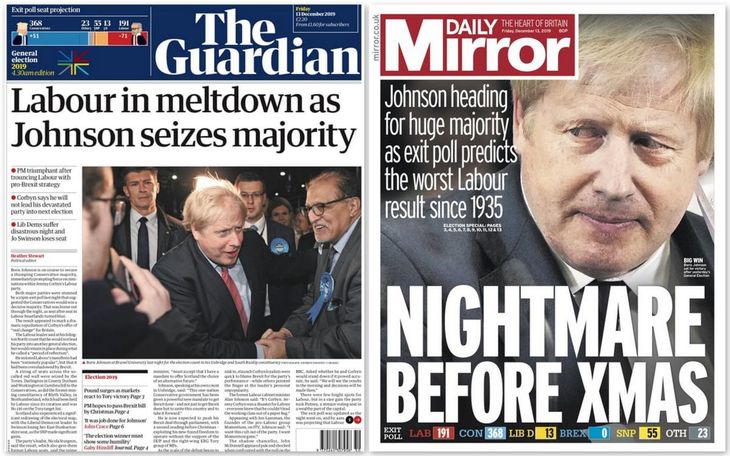 GALERIE FOTO. Alegerile din Marea Britanie. Cum s-a văzut victoria uriaşă a lui Boris Johnson pe prima pagină a ziarelor britanice