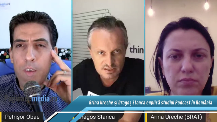 VIDEO. Dragoş Stanca şi Arina Ureche explică studiul Podcast: Cum s-a ajuns la cifra de 3,2 milioane de români care ascultă podcast?