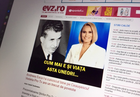 CLICK-BAIT. Un interviu cu Esca, vechi de patru ani, reînviat de Evz: „Andreea Esca l-a cunoscut bine pe Ceauşescu” - Chiar l-a cunoscut?