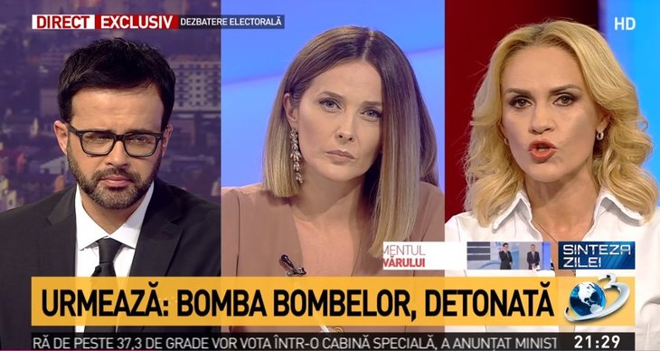 Câţi români au văzut "Bomba zilei", atacul "sub acoperire" la Nicuşor Dan? Zece reclame pentru primărie în emisiunea cu Firea în platou