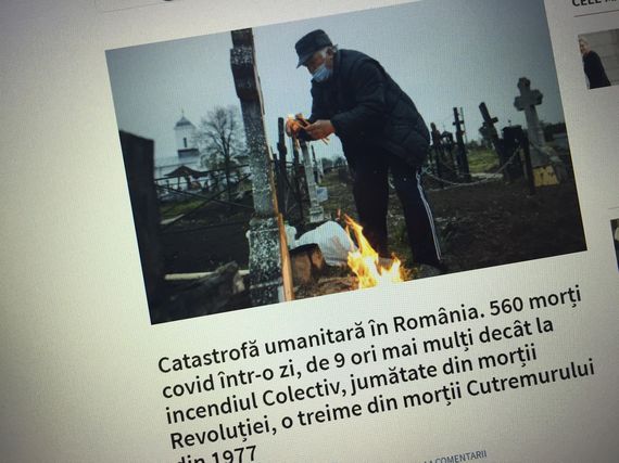 „Catastrofă umanitară”, „Un român moare la două minute şi jumătate”. Titluri în presă după cea mai neagră zi în România de la începutul pandemiei