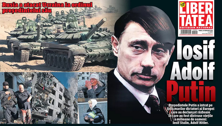 Ce deschidere! Prima pagină din Libertatea de azi: Iosif Adolf Putin
