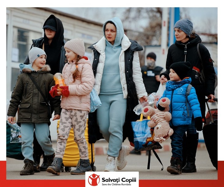Prima TV iniţiază o campanie umanitară pentru refugiaţii din Ucraina. Sursa foto: Salvaţi Copiii
