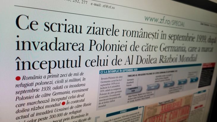 FOTO. Abordare inedită în Ziarul Financiar. Pagini de istorie: Ce scriau ziarele româneşti în septembrie 1939, după invadarea Poloniei de către Germania. 