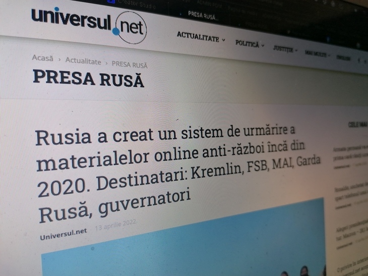 Universul.net a înfiinţat o secţiune dedicată presei ruse