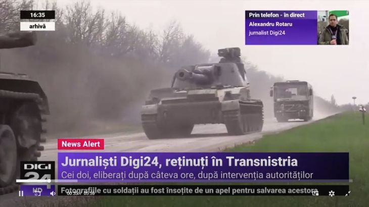 Echipa Digi24, reţinută în Transnistria de separatiştii proruşi. Jurnaliştii, eliberaţi după şase ore