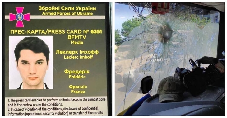 Frederic Leclerc, jurnalist francez ce lucra la BFM TV, a fost ucis în Ucraina. Sursa foto: Twitter/Hanna Liubakova