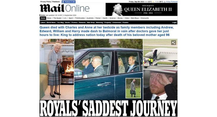 Cum titrează marile publicaţii moartea Reginei Elisabeta a II-a: „Regina a fost o constantă în viaţa oamenilor săi”
