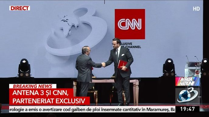 FOTO. Antena 3 a semnat oficial parteneriatul cu CNN. Evenimentul, desfăşurat la Palatul Regal
