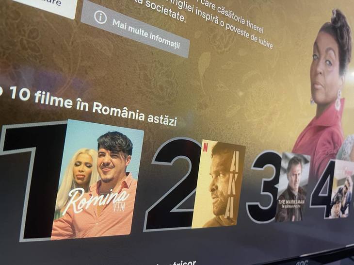 Romina, VTM, primul în topul Netflix. Trei filme româneşti în top 10 cele mai vizionate pe platforma de streaming