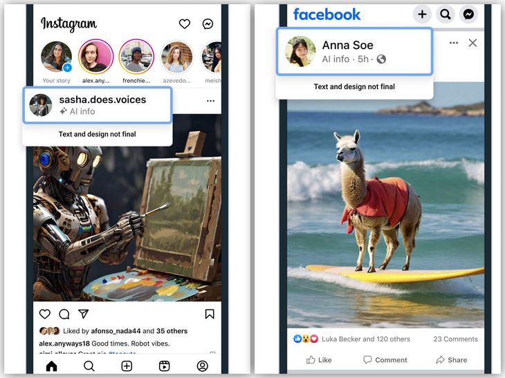 Facebook şi Instagram vor să eticheteze imaginile realizate cu Inteligenţa Artificială