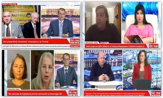 „Un delir continuu", o ploaie de derapaje la Global News şi 10 minute suspendarea emisiei: conspiraţii despre vaccin, apologia comunismului, UE, evrei şi multe altele
