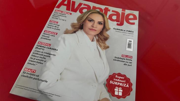 Gabriela Firea a cumpărat coperta revistei Avantaje. Este "Sponsored Cover"