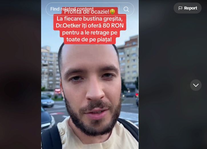 Încă o isterie pornită de pe TikTok. Cazul Zahăr Vanilinat vs Zahăr Vanilat. Românii, îndemnaţi de fiul lui Nelson Mondialu să ceară bani producătorului pentru că ar fi numele greşit. Ce a făcut Dr Oetker