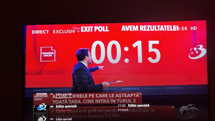 Posturile TV la ora exit-poll-urilor. Antena 3 a furat startul şi a dat datele mai devreme