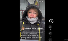 Emilia Şercan, în faţa Parchetului: „Am ales să protestez din nou pentru că acest dosar este tergiversat în mod sistematic de trei ani. Astăzi se împlinesc trei ani”