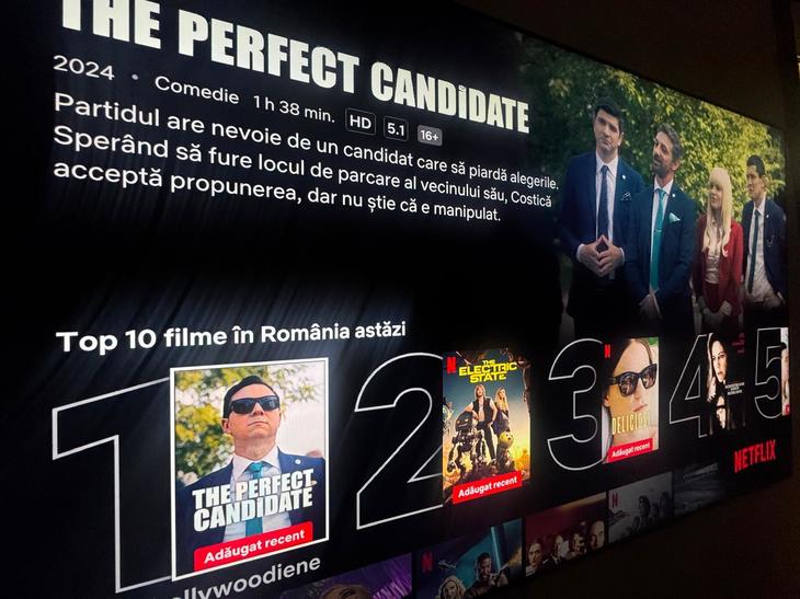 Comedia „Candidatul perfect”, o veritabilă radiografie a clasei politice din România, în topul popularităţii pe Netflix