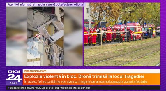 Televiziuni în Breaking News. Explozia violentă de la un bloc din Capitală, pe toate posturile - FOTO