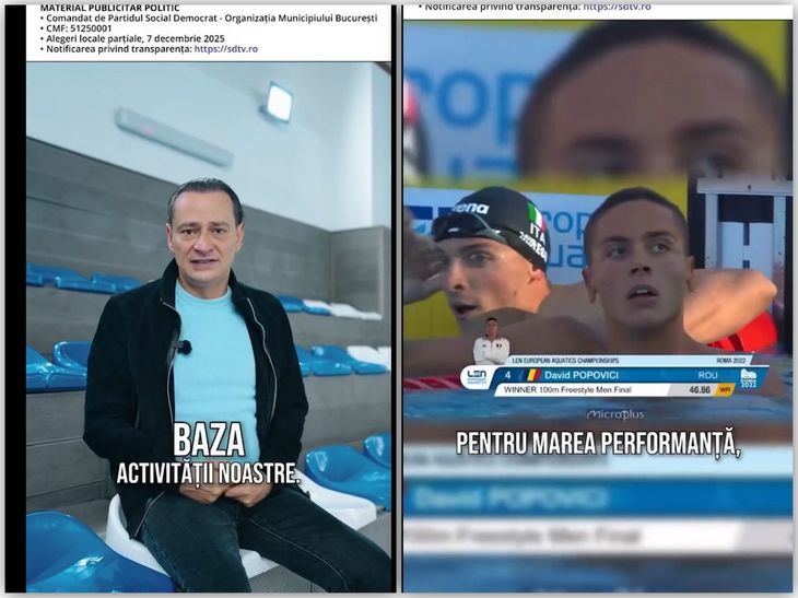 David Popovici ajunge „material electoral” în campania lui Băluţă