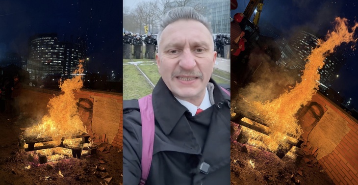 VIDEO. Dragoş Muşat, de la protestele fermierilor de la Strasbourg: "Un fel de hoţii şi tractoriştii"
