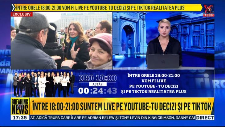 GĂSELNIŢĂ. Realitatea Plus şi-a suspendat emisia, dar numai pe TV. Pe YouTube, programul a continuat ca de obicei