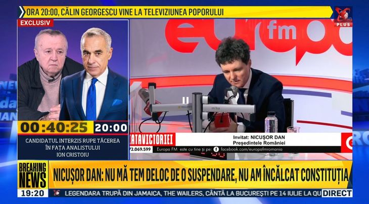 Realitatea Plus a preluat fără drept aproape tot interviul cu Nicuşor Dan. Europa FM: Nu ne-am dat acordul. E ilegal