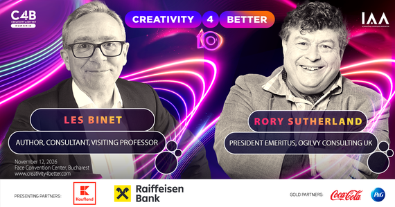 PARTENERIAT. Rory Sutherland şi Les Binet se alătură lui Mark Ritson în lineup-ul de Star Speakers al ediţiei aniversare Creativity4Better