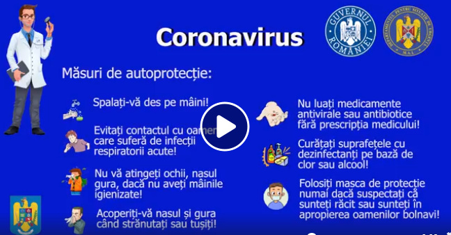 VIDEO. Cum ne protejăm de coronavirus? CNA recomandă televiziunilor difuzarea unui nou clip de informare