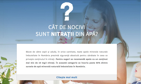 Contraatac Apemin la campaniile Aqua Carpatica. Cât de nocivi sunt nitraţii? Campanie de educare „pentru a distruge miturile”