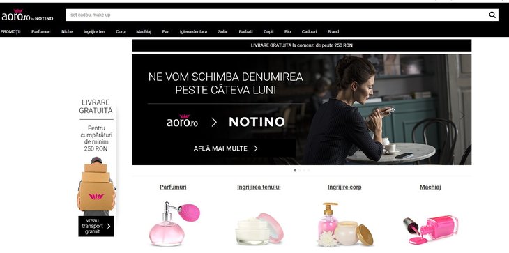 REBRANDING. Magazinul online de beauty aoro.ro îşi va schimba numele în Notino