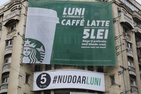 Smart Advertising. Cine a fost în spatele panoului 5 To Go care a cucerit netul? Şi cine a avut ideea de a "contra" Starbucks? Povestea ideii