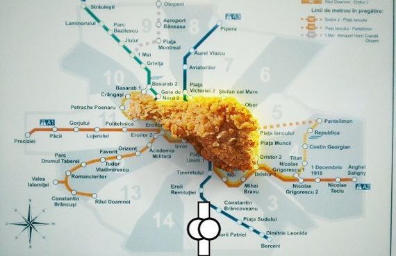 VIDEO. KFC a descoperit copanul din harta de la metrou. Provocare pentru bucureşteni: să călătorească în toate staţiile care alcătuiesc copanul