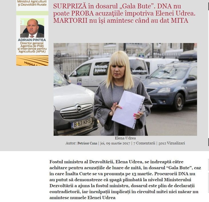 ABORDARE. EVZ simte verdictul în dosarul Gala Bute: „Elena Udrea se îndreaptă către achitare”