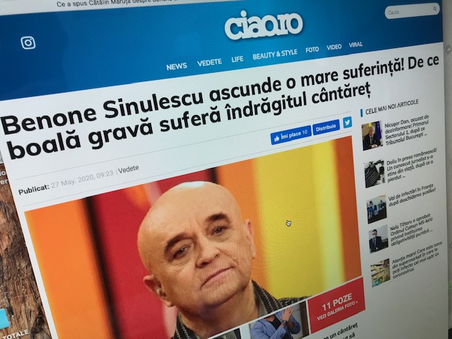 Un clickbait cu un fake news de zile mari: Cum l-a îmbolnăvit grav Ciao pe Benone Sinulescu