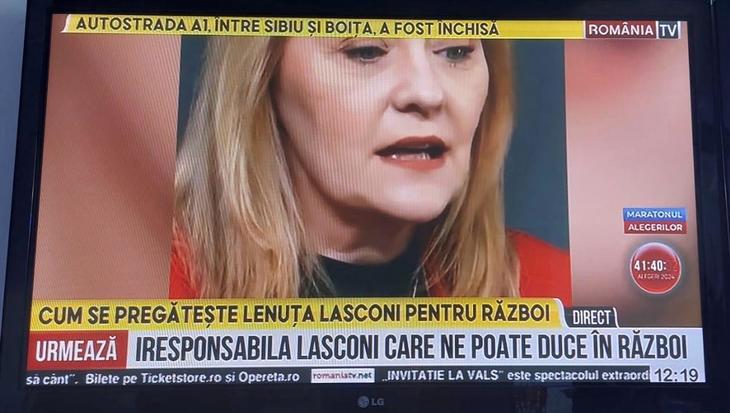 DERAPAJ. România TV şi o burtieră despre Elena Lasconi care "poate arunca România în război"